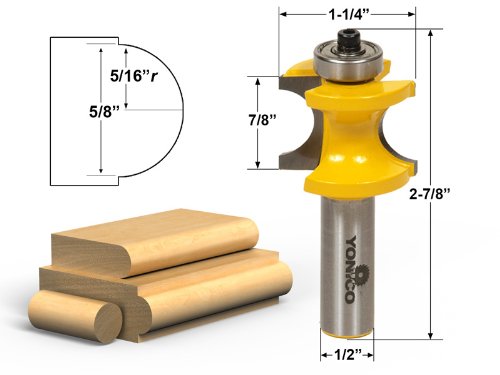YONICO 13515 5 Bit Bullnose Router Bit 1/2-Inch Shank