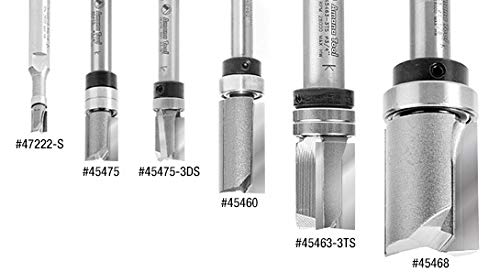Amana Tool 47229 Carbide Tipped Flush Trim Plunge Template 5/8 D x 1-1/4 Inch CH x 1/2 SHK w/Upper Ball Bearing Router Bit