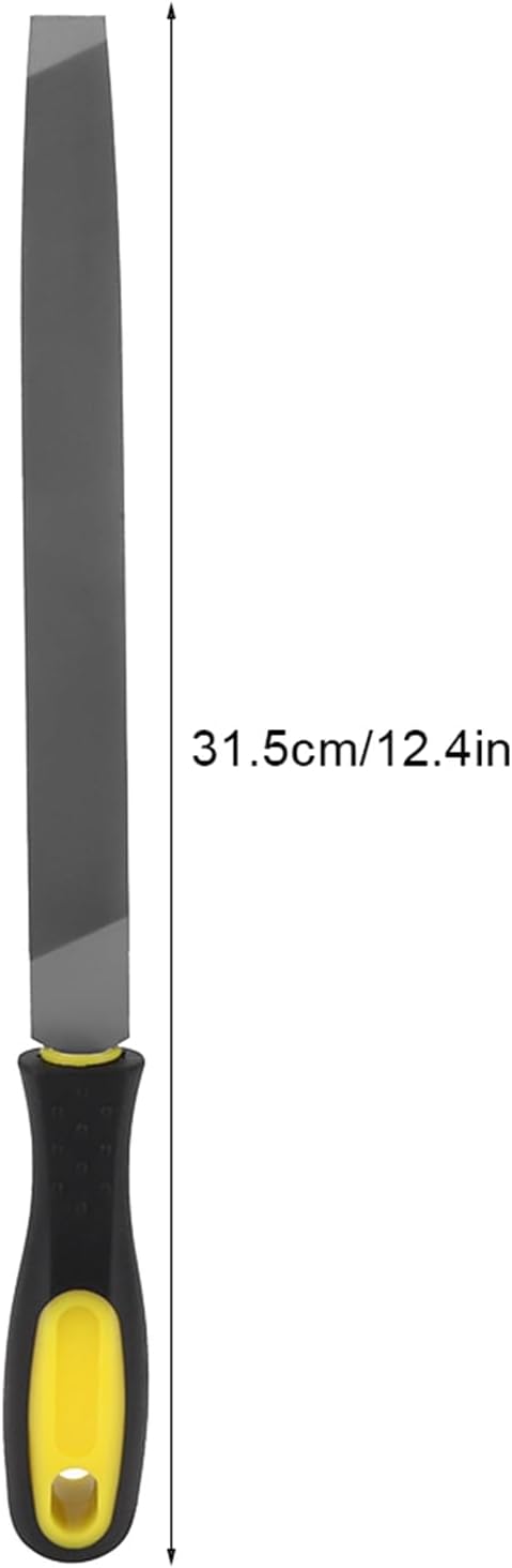 8 Inch Flat File, Flat Mill File Second File, Metal File for Sharpening, Carbon Steel File with Handle, Single Texture, Ideal for Metal, Steel, Copper, Aluminum