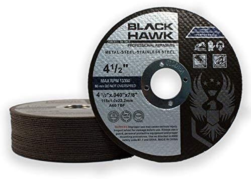 BHA Metal and Stainless Steel Thin Cut Off Wheels for Angle Grinders, 4.5” x .040” x 7/8” - 25 Pack