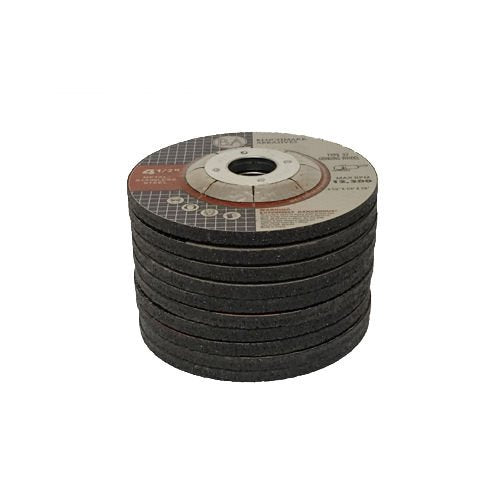 Benchmark Abrasives 4-1/2" Aluminum Oxide Pro Depressed Center Grinding Wheel, 1/4" Thick, 7/8" Arbor for Cutting Grinding Stock Removal on Metal, Steel, Cast Iron - 10 Pack