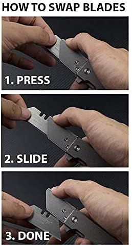 TIRANT RAZOR V3 (Stonewashed) 6Al-4V Titanium Utility Knife & EDC Pocket Knife, Box Cutter, Razor Blade EDC Tool