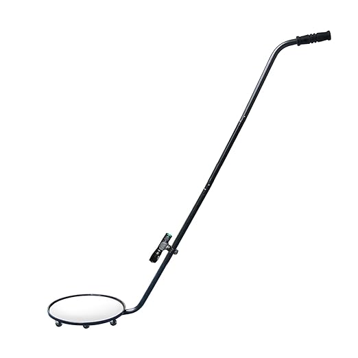 Under Vehicle Inspection Mirror, 12 inch Inspection Mirror with Wheels and LED Light,Handheld Inspection Mirror for Entry Security, Parking lot Security, auto Maintenance