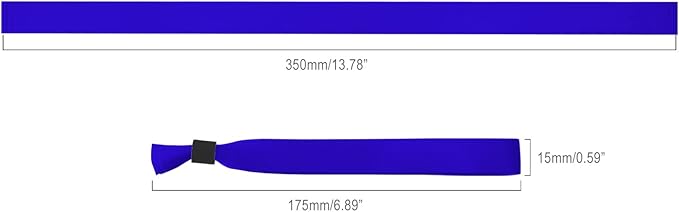 100 Pack Wrist Bands|Blue Wristbands for Events|Wristbands for Concerts Festival Admission Party|13.78” x 0.59”