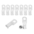 2/0 AWG 3/8" Stud (10 pcs.) Battery Ring Terminal 2/0 awg lugs 00 Gauge Connectors Heavy Duty Wire Lugs Battery Cable Ends Tubular Ring Terminal Battery Terminal Connectors Tinned Copper Eyelets