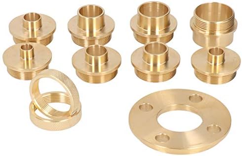 BTER Router Template Guide Set, 11pcs Solid Brass Template Guide Bushing Set, Portable Router Guide Bushing Kit with Carrying Case, Lock Nuts & Template Guide Adapter for Hinge Routing, Dovetailing