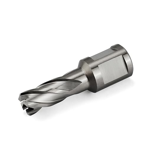 OSCARBIDE 1/2"x1" Annular Cutter,3/4 inch Weldon Shank,1/2 inch Cutting Diameter,1 inch Depth of Cut,2 Flat Mag Drill Bit with Pilot Pin for Magnetic Drill Press,1 Piece