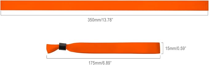 100 Pack Wrist Bands|Orange Wristbands for Events|Wristbands for Concerts Festival Admission Party|13.78” x 0.59”