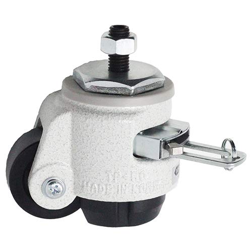 2' Retractable Leveling Caster with Ratcheting and Stemless | Nylon Wheel and NBR Pad | Ivory Color | 550 LBS Load Capacity | Single Caster