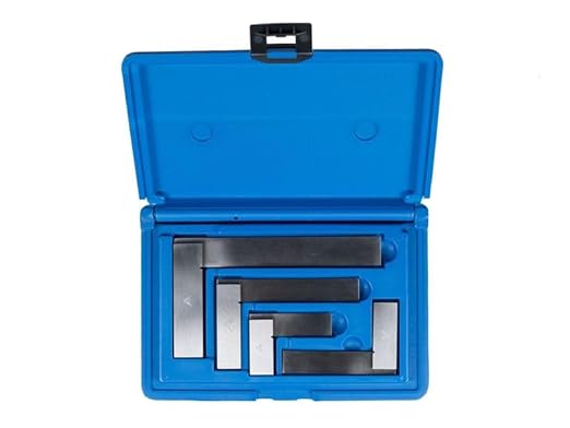 PEC Tools Machinist Square Precision Engineer Wide Seat Square 90 Right Angle Ground Hardened Steel Angle Ruler 4 x 3 Inch, Suitable for Woodworking and Precision Layout Work