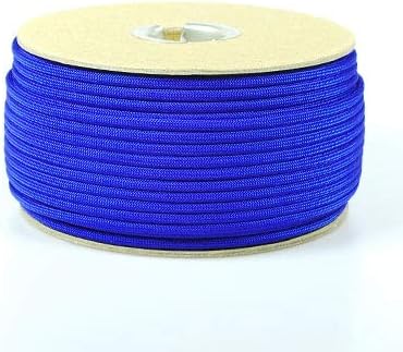 The Paracord Store | Type III 550 Paracord - 100 FT Hank, Electric Blue | Heavy Duty 7 Strand Tactical Paracord - USA Made Nylon Outdoor Parachute Cord for Camping, Fishing & More - Survival Cord