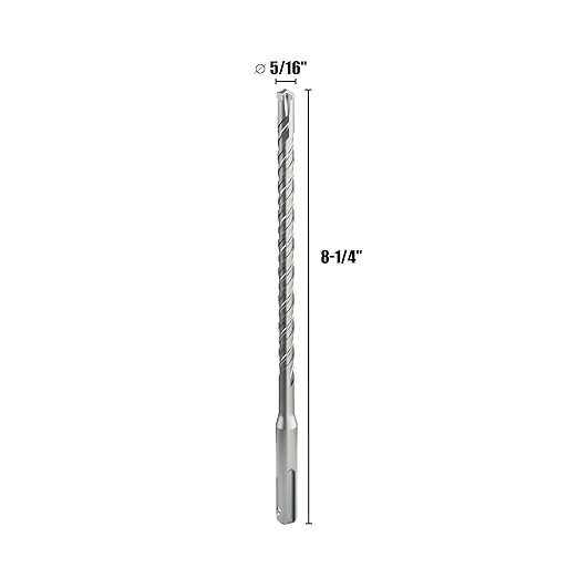 CSOOM SDS Plus Rotary Hammer Drill Bit 5/16"x8.27", Professional Concrete Drill Bit for Concrete, Brick, Stone and Cement Walls