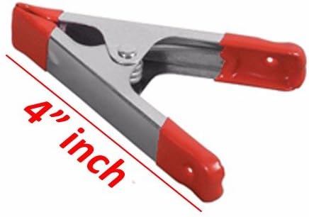 4" inch Metal Spring Clamps w/Red PVC Coated Handle and Tips (Pack of 60)