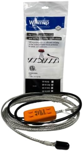 Unjacketed Self-Regulating Heater Cable Kit – 120V, Pre-Terminated Plug, for Indoor Residential Pipe Protection Only (6FT)