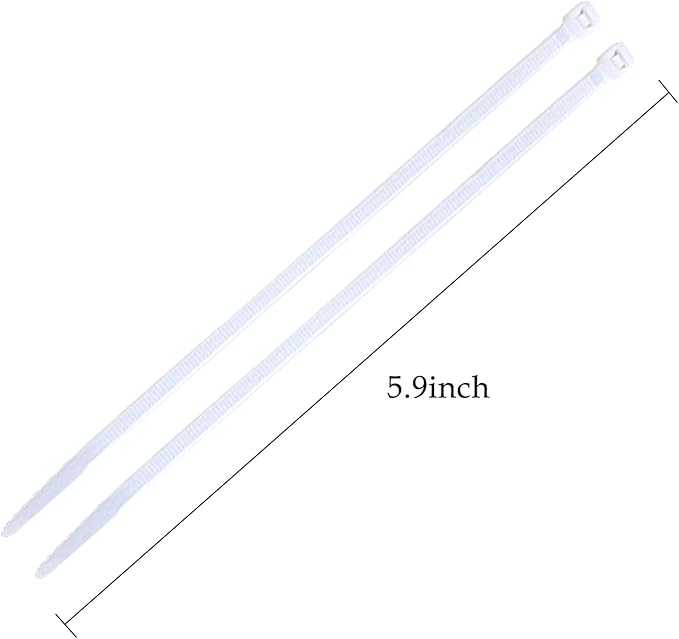 URBEST 100 Pcs Self Locking Wire Cable Zip, Tie Fasten Wrap 6 Inch Nylon Zip Tie (100, White)