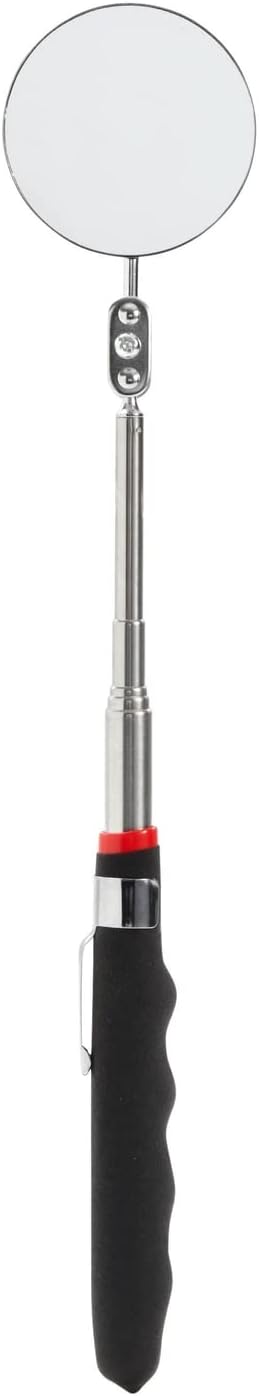 Juvale Inspection Mirror Tools - 2-Pack, 2 in Round Heads & 24.5 in Telescoping Handles - Machinist Tools & Mechanics Mirror for HVAC, Auto & Weld Inspection