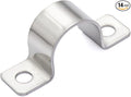 1 Inch Stainless Steel Conduit Clamps Two Hole Pipe Clamps U Bracket Conduit Fixing Clips, Universal Clamp for Cylindrical Components - Fits OD 25 mm (Approx.1") | 14 Pcs