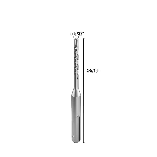 CSOOM SDS Plus Rotary Hammer Drill Bit 5/32"x4.33", Professional Concrete Drill Bit for Concrete, Brick, Stone and Cement Walls