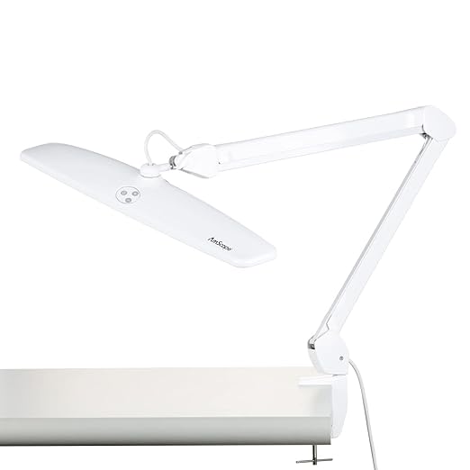 AmScope - 21W 84 LED Task Lamp on Articulating Arm with Table Clamp - LMP-84