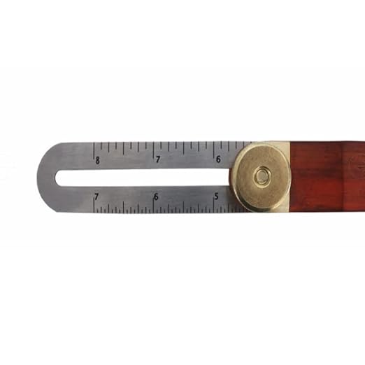 Sliding T-Bevel Gauge, T Bevel Angle Finder with Wooden Handle, Woodworking Measurements Ruler with Locking Mechanism and Dual Scales for Carpenter