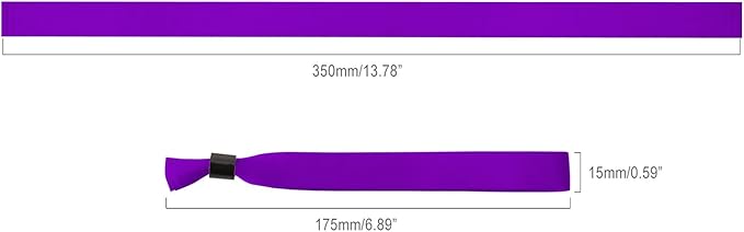 100 Pack Wrist Bands|Purple Wristbands for Events|Wristbands for Concerts Festival Admission Party|13.78” x 0.59”