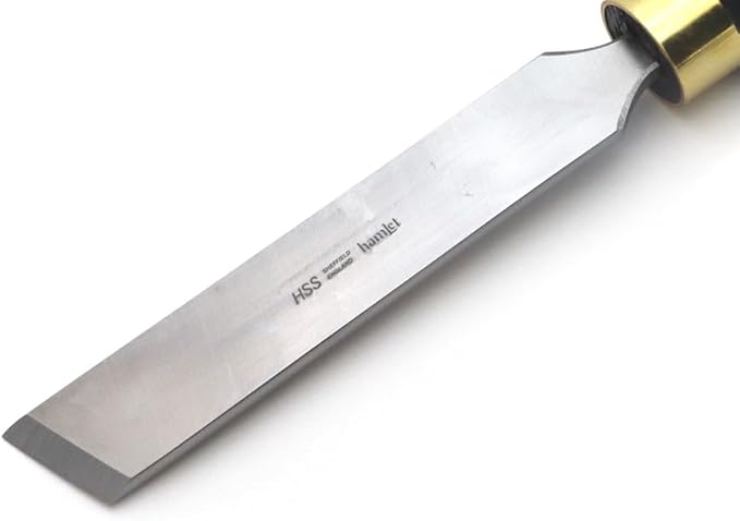 Rolled Edge Skew Chisel (HCT106) by Henry Taylor, 1" wide, 1/4" thick, M2 HSS, 16-3/4" Overall Length