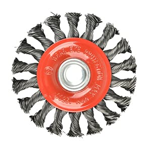 4 Pieces - 4 Inch Twist Knotted Wire Wheel Brush for Grinders and Angle Grinder - 5/8 Inch-11 Threaded Arbor - 0.020 Inch Carbon Steel Wire - Heavy-Duty Conditioning for Metal - 4" x 5/8-Inch | 11 UNC