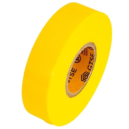 GTSE Yellow Electrical Tape, 240 Rolls Bulk Box – Waterproof, Industrial Grade Vinyl, 3/4 in x 66ft– Strong Self-Adhesive PVC Electric Tape for Wire Insulation, 7 Mil, 600V – UL/CSA Listed