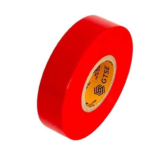 GTSE Red Electrical Tape, 10 Rolls – Waterproof, Industrial Grade Vinyl, 3/4 in x 66ft– Strong Self-Adhesive PVC Electric Tape for Wire Insulation, 7 Mil, 600V – UL/CSA Listed