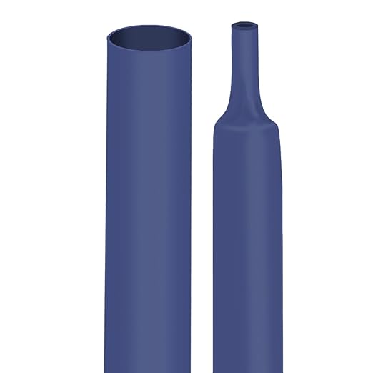 XHF 3/4 Inch 4Ft 3:1 Waterproof Heat Shrink Tubing Roll Marine Grade Adhesive Lined Heat Shrink Tube, Insulation Sealing Oil-Proof Wear-Resistant Blue