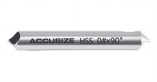 Accusize Industrial Tools 5 pc 90 Deg 0-Flute HSS Countersink & Deburring Tool Set, Pilotless Type, 0206-0490