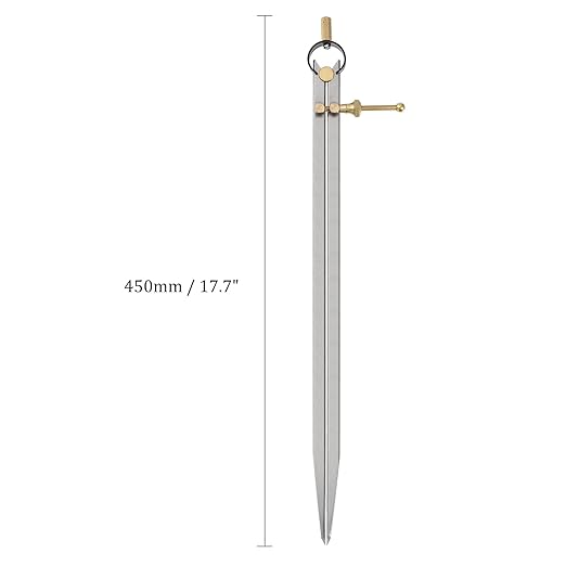 Spring Joint Caliper - [16 Inch] Carbon Steel Spring Divider Caliper with Brass Fulcrum for Metalworking Drawing Use, Flat Leg