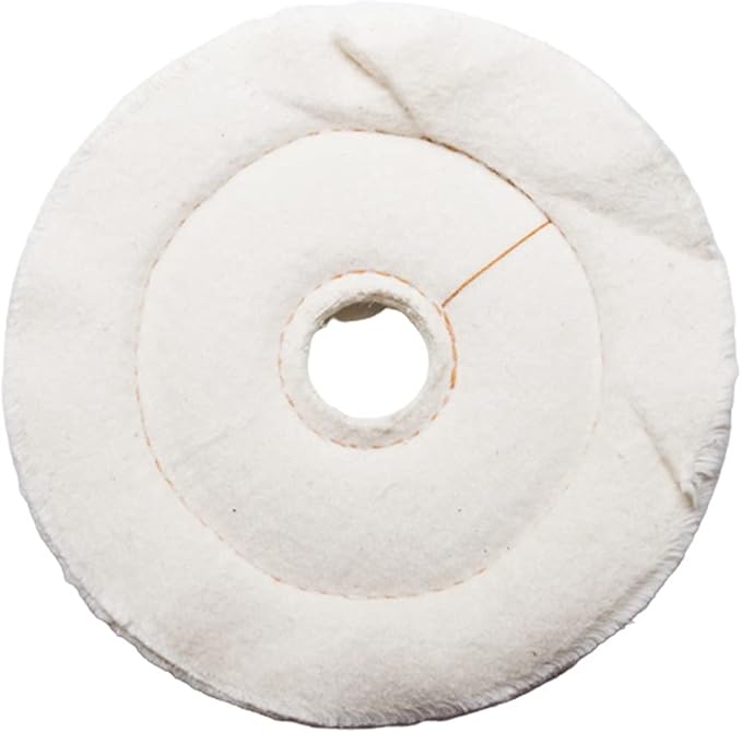 Benchmark Abrasives 6" Flannel Cushion Sewn Buffing Polishing Wheel for Bench Grinder with 1/4" Mandrel, for Polishing Finishing Smoothing on Aluminum, Stainless Steel (Flannel Cushion)