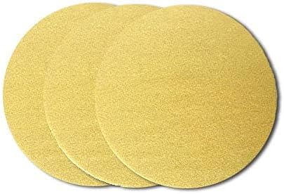 Starcke Premium 6 Inch No Hole Hook and Loop Grip Sanding Discs - Gold Aluminum Oxide - for Wood, Auto Body, Paint, Primer, Metal, and Plastics (50 Pack, 180 Grit)