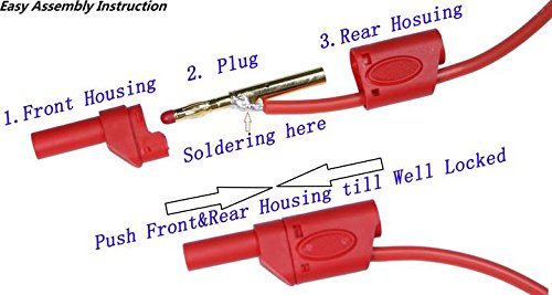 5Colors Safety Fully Insulated Test 4mm Banana Plugs Male Stackable Connectors with Banana Jack Adapters for Multimeter Test Leads Probes 10Pcs