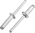 Linkup 110pcs pack 4.8 x 20" Pop blind Rivets, 3/16'' x 3/4'' pop rivets,Aluminum Body Steel Mandrel Rivets (Sliver),Dome Head aluminum rivets