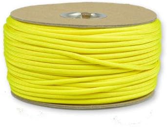 The Paracord Store | Type III 550 Paracord - 250 FT Spool, Neon Yellow | Heavy Duty 7 Strand Tactical Paracord - USA Made Nylon Outdoor Parachute Cord for Camping, Fishing & More - Survival Cord