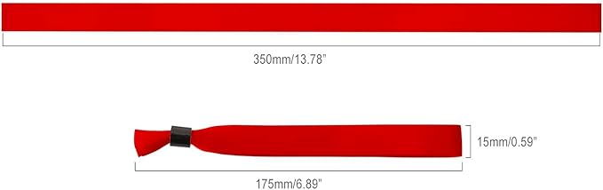 100 Pack Wrist Bands|Red Wristbands for Events|Wristbands for Concerts Festival Admission Party|13.78” x 0.59”