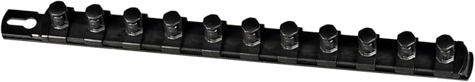 Ernst Manufacturing 13-Inch Magnetic Socket Organizer with 11 1/2-Inch Twist Lock Clips, Black (8425M-Black-1/2)