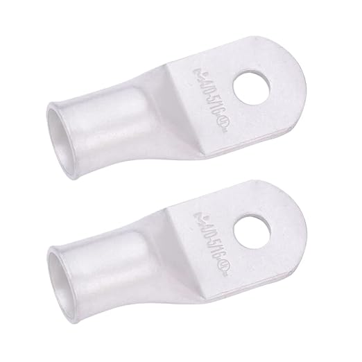 SELTERM 2pcs 4/0 AWG 5/16" Stud Tinned Copper Wire Lugs, Battery Cable Ends, Ring Terminals, 0000 Gauge Terminal Connectors, UL Marine Grade Electrical Connectors