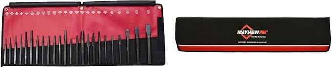 Mayhew Pro 61050 Punch and Chisel Kit, 24-Piece & Mayhew Pro 62015 Bearing Race Punch Set, 4-Piece