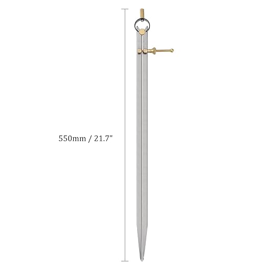 Spring Joint Caliper - [20 Inch] Carbon Steel Spring Divider Caliper with Brass Fulcrum for Metalworking Drawing Use, Flat Leg