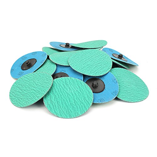 BHA Green Zirconia with Grind Aid Quick Change Sanding Discs Type R Male Roll On, 3" (120 Grit) - 25 Pack