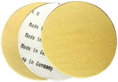 Starcke Premium 6 Inch No Hole Hook and Loop Grip Sanding Discs - Gold Aluminum Oxide - for Wood, Auto Body, Paint, Primer, Metal, and Plastics (50 Pack, 600 Grit)