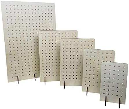 Torched Pegboard Display Stand for Jewelry, Craft Shows, Selling, Vendor Events, Tools, Peg Board Accessories Rack Organizer, XXL 15.75" L x 4.3" W x 23.75" H, Natural