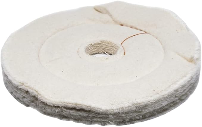 Benchmark Abrasives 6" Flannel Cushion Sewn Buffing Polishing Wheel for Bench Grinder with 1/4" Mandrel, for Polishing Finishing Smoothing on Aluminum, Stainless Steel (Flannel Cushion)