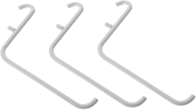COHEALI Heavy Duty Hardware Bracket Hook Set - 3 Pack White Metal Hooks for Pegboard Tool Organization Easy Installation for Garage and Home Use