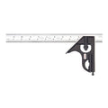 Starrett Steel Combination Square with Square Head - 12" Blade Length, Forged and Hardened Steel Heads, Reversible Lock Bolt, Scriber, 16R Graduation Type - C33H-12-16R