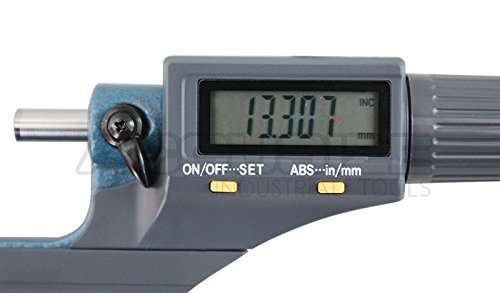 Accusize Industrial Tools 0-1''/0-25 mm by 0.00005''/0.001 mm 2 Key Electronic Digital Outside Micrometer, Metric/Imperial, Md71-0001