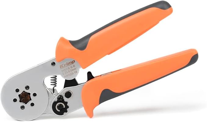 iCrimp Hexagonal Ratchet Crimper for End Sleeves and Ferrules 0.25-6mm² AWG 23-10, Wire Ferrule Crimping Tool (HSC8 6-6)